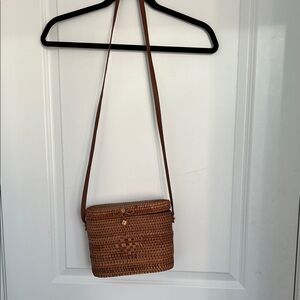 Brown Woven Crossbody Bag